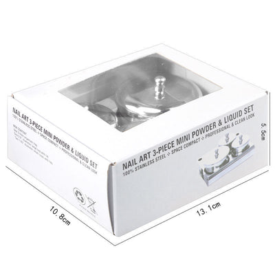 Nail art stainless steel tank crystal powder container