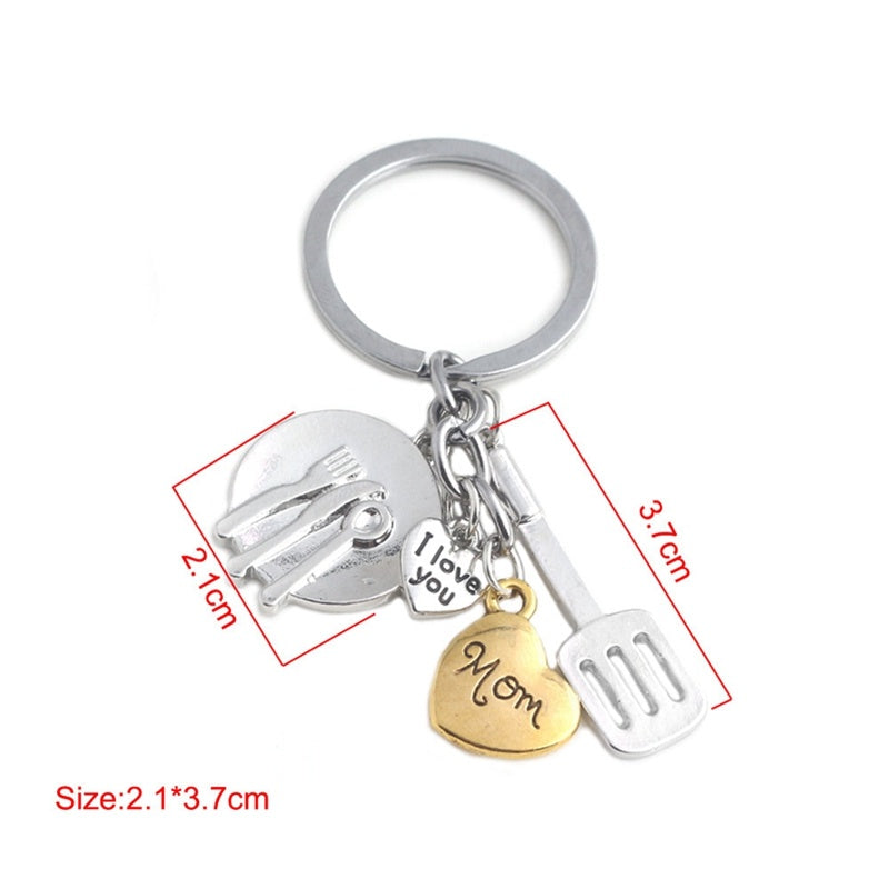Creative kitchen tools three piece key chain