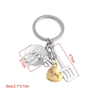 Creative kitchen tools three piece key chain